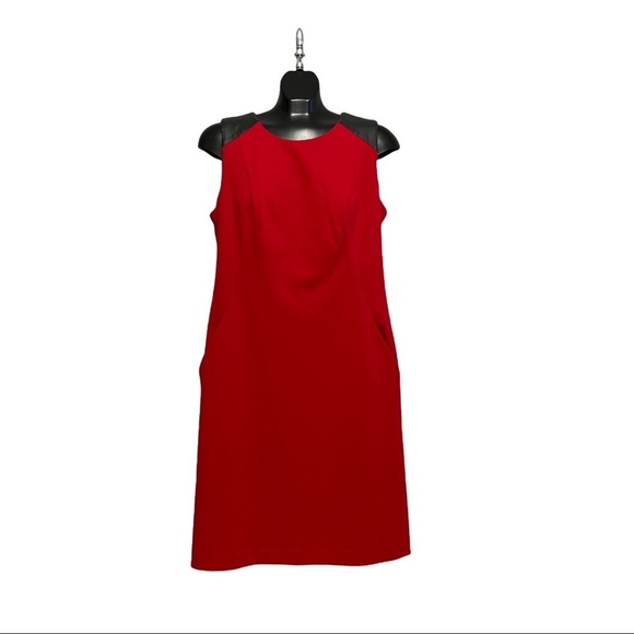 NWOT Liz Claiborne Large Red Sheath Dress w/Pockets Size Large - Picture 1 of 5